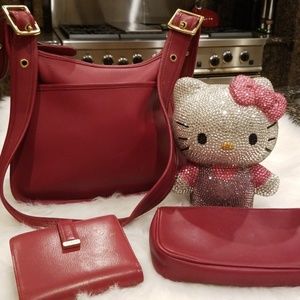 EVC 3 Coach Red Set: Handbag, Wallet & Make up Bag
